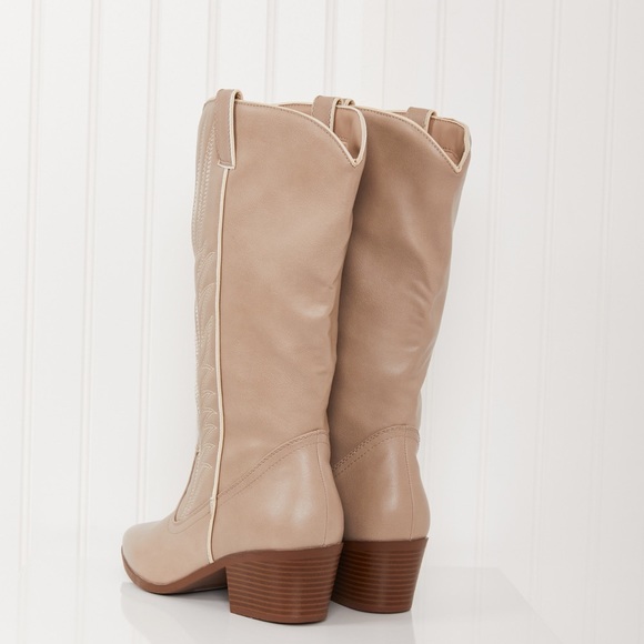 Mountain Fever Mid-Calf Cowboy Boots in Taupe - Picture 7 of 7